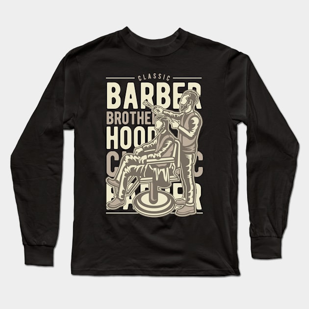 Barber Brotherhood Long Sleeve T-Shirt by PaunLiviu